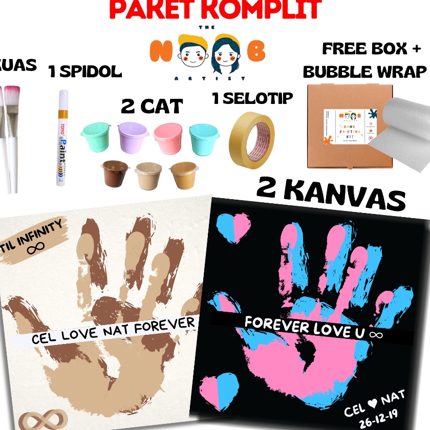 

(♪S✔G-R) Hand Painting Kit Canvas By The Noob Artist | Kanvas Cap Tangan Couple | Canvas 20x20 cm | Kanvas Lukis Tangan Couplelangsung.kiriim!