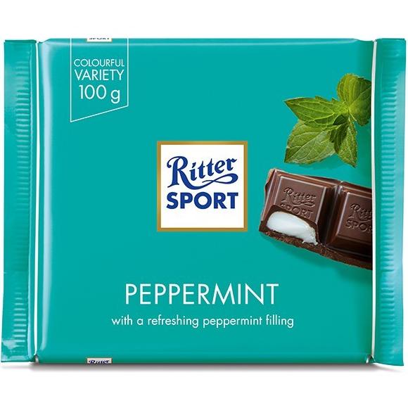 

~@~@~@~@] Ritter Sport Chocolate Peppermint 100gr Cokelat Dengan Mint Candy