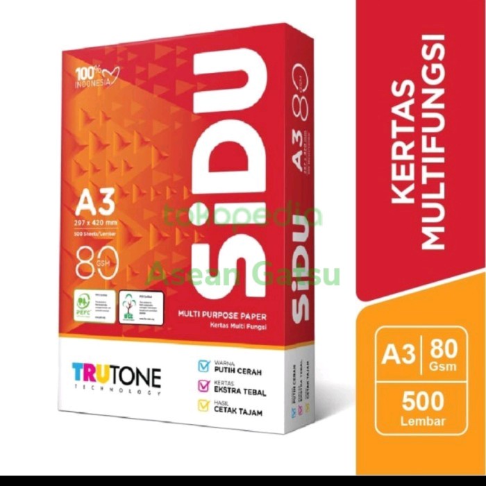 

Kertas HVS A3 80gsm Sidu / A3 80 gram Sinar Dunia HRG DISKON