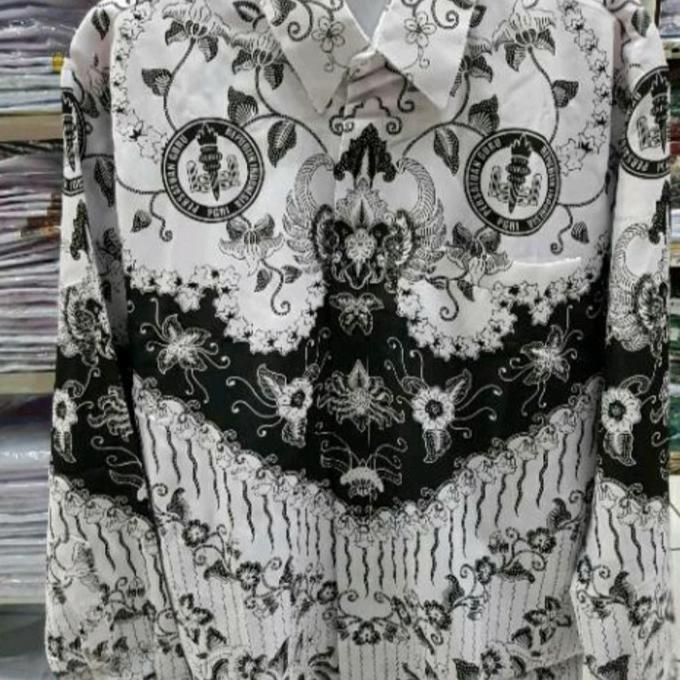 Baju PGRI Pria dan wanita dewasa bahan semi sutra pakai puring