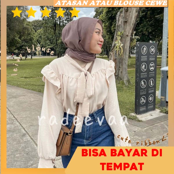 Kemeja Kekinian Cewek Jumbo Blose Bju Ootd Hijab Lengan Balon Shimer Baju Atasan Wanita Terbaru Jumb
