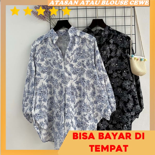 Baju Atasan Wanita Terbaru Jumbo Murah Bju Ruffle Bloise Lengan Panjang Kemeja Kekinian Cewek Jumbo 