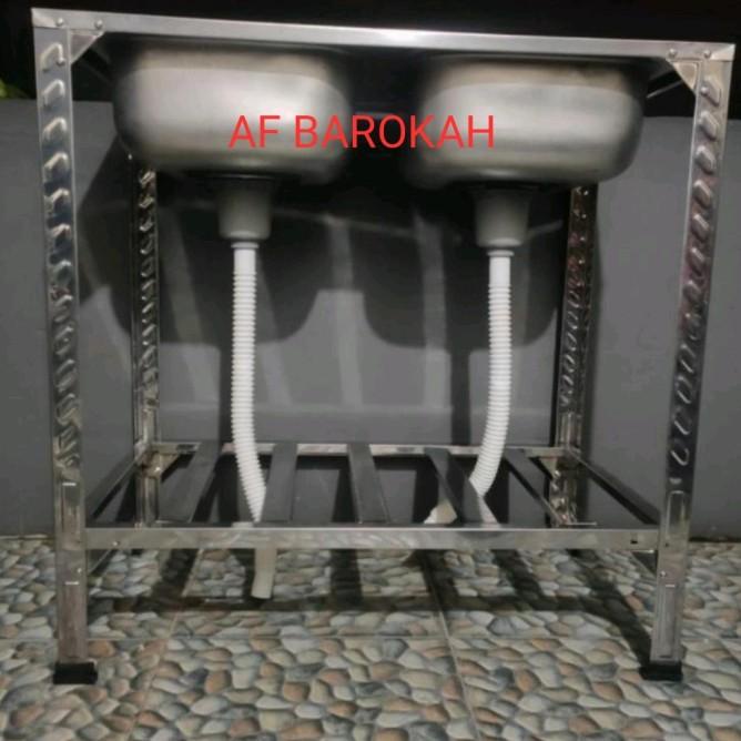 Bak Cuci Piring/Sink Meja/Kaki Table 2 Lubang Pk