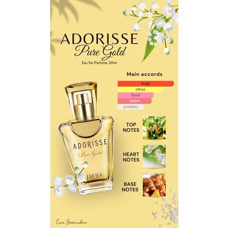 READY ADORISSE PURE GOLD EDP JAFRA FRAGRANCE PARFUM AMBER SWEET PARFUME WARM ROMANCE GLAMOUR FRESH O