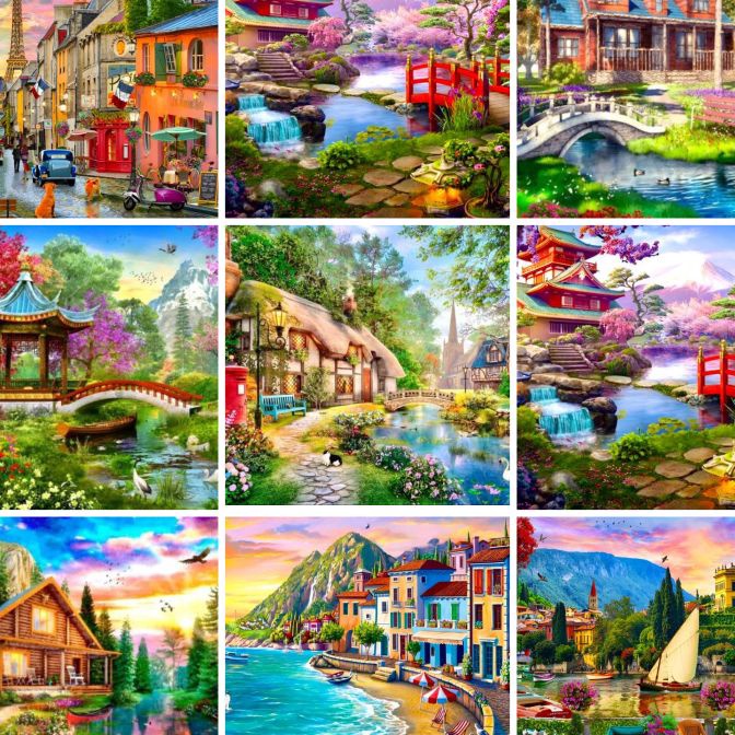 

(DZ-ご❣13> 5D DIY Full Drill Diamond Painting Lukisan Kristik Kerajinan Tangansiapp.dikirim.!