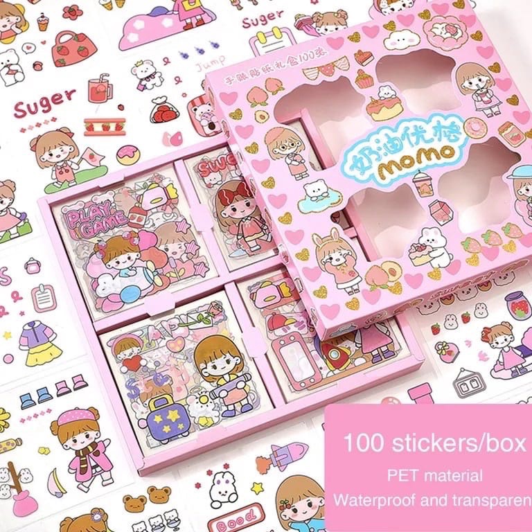 

FWIQE Sticker WaterProof Motif 100 Pcs Stiker Motif Kartun Korea Lucu Anti Air 100 Pcs ✢Bestseller