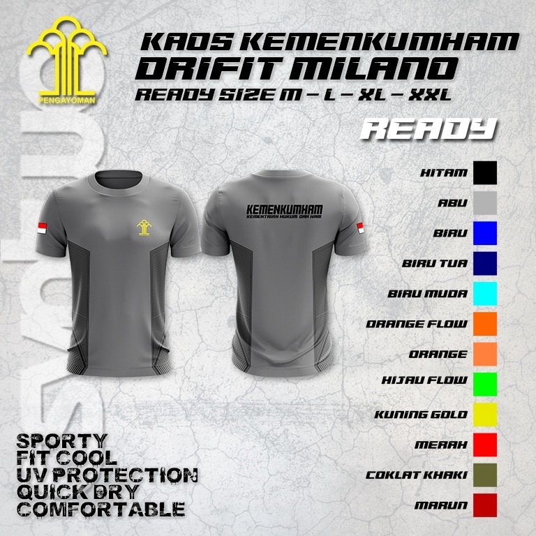 ✨12.12✨ Kaos Kemenkumham / Kaos Kemenkumham Bahan Dryfit milano / Kaos Jersey kemenkumham ?