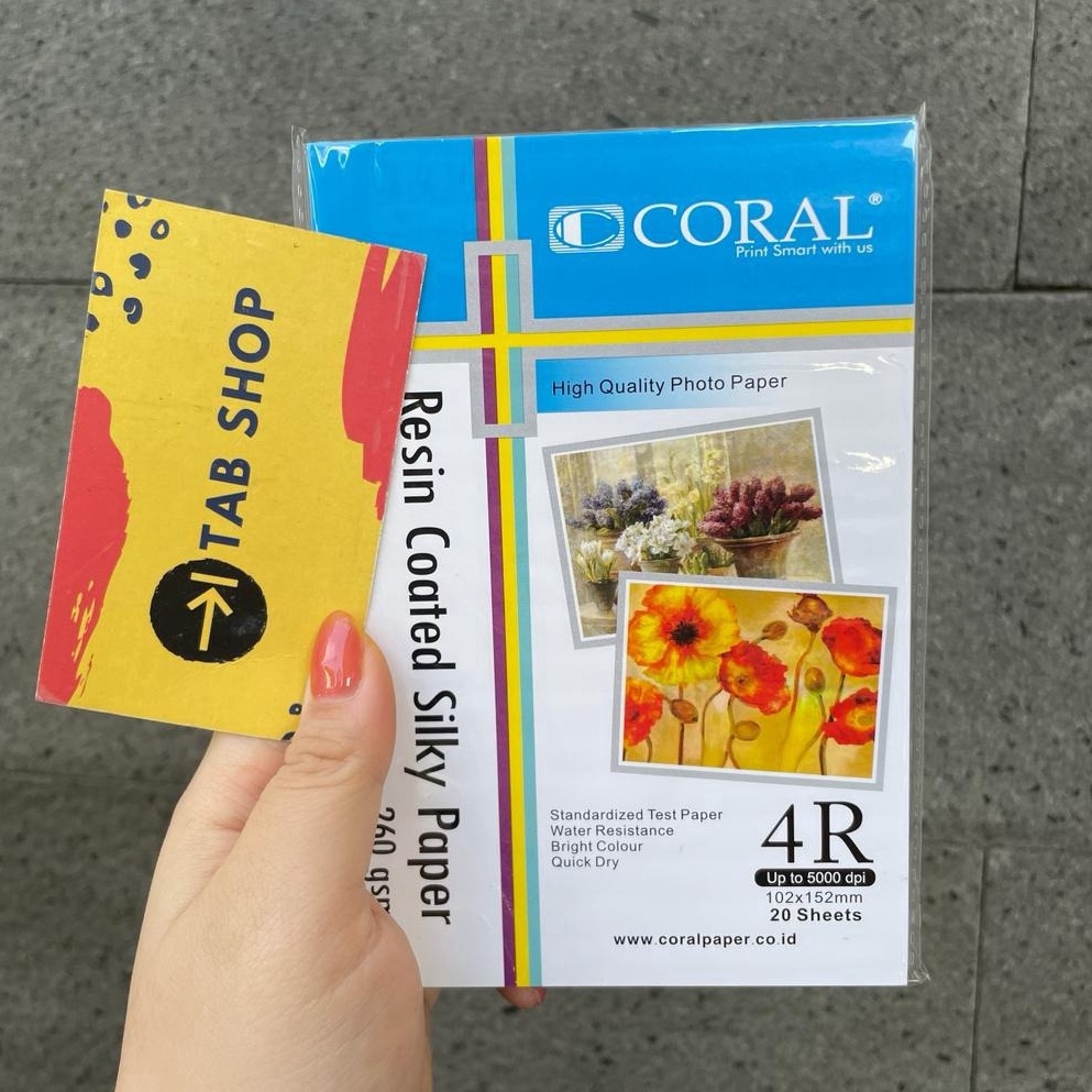 

COD TAB SHOP - CORAL RESIN COATED SILKY PHOTO PAPER 4R 260 GSM 20 LEMBAR KULIT JERUK PHOTOCARD FOTO CARD ISI POLAROID ridmn