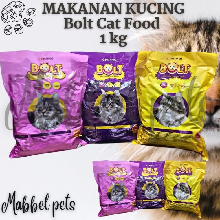 LARIS MANIS BOLT CAT FOOD 1KG BENTUK IKAN DONAT SALMON Makanan Kucing