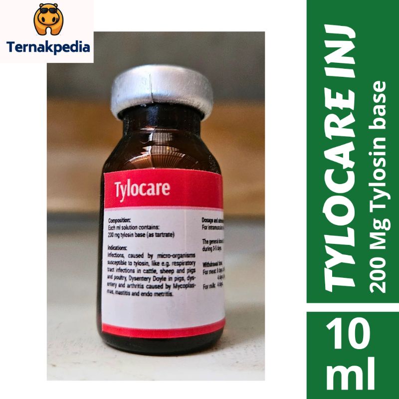 Tylocare Injeksi 10 ml - Untuk Hewan PNEUMONIA - Tylosin 200 mg