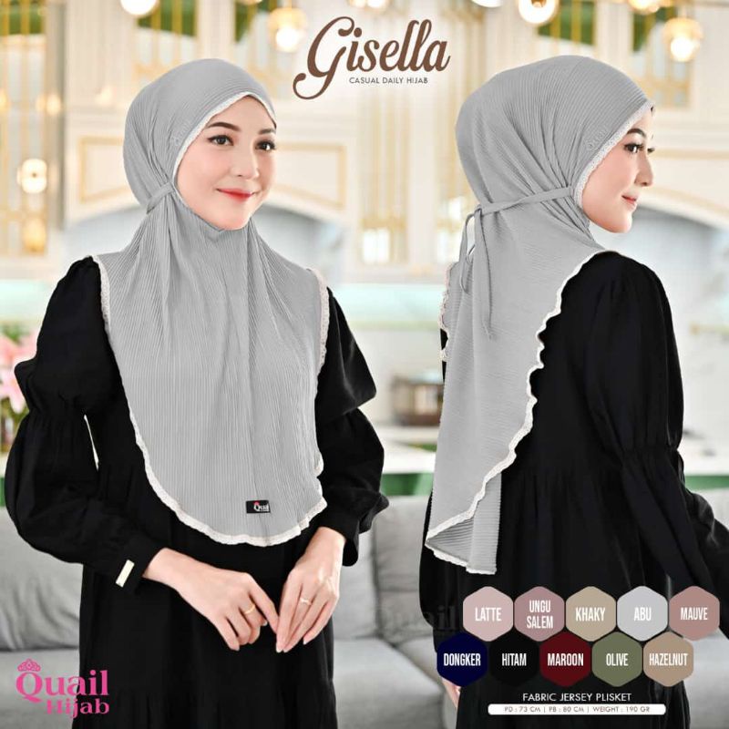 Hijab Instan bergo Plisket Quail Model GISELLA