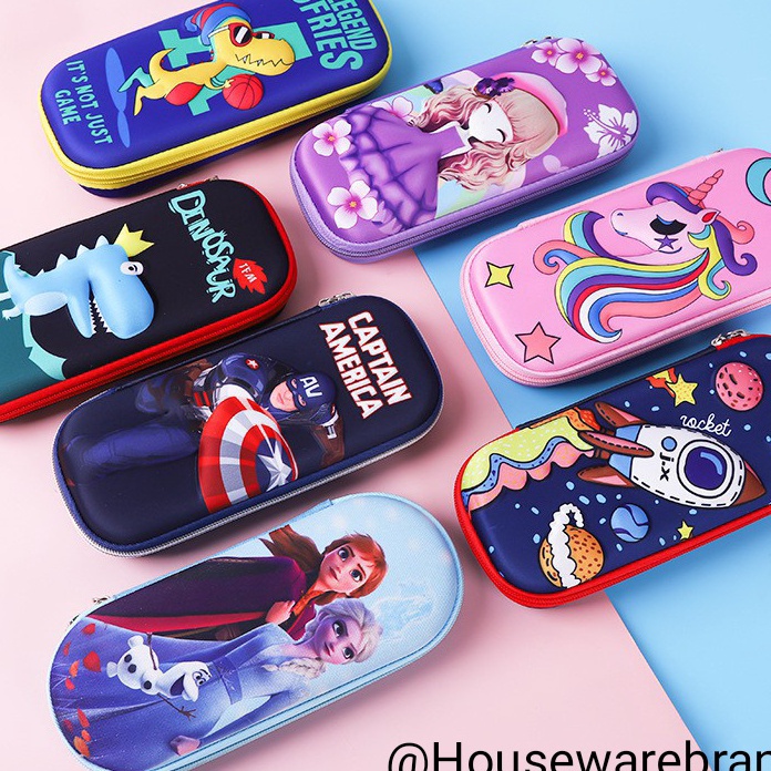 

[➛➤12.IL) HOUSEWARE - Kotak Tempat Pensil TERMURAH / Tempat Pensil Anak 3D Waterproof Jerapah Unicorn Princes Astronot Mobil Dino viraal.!!