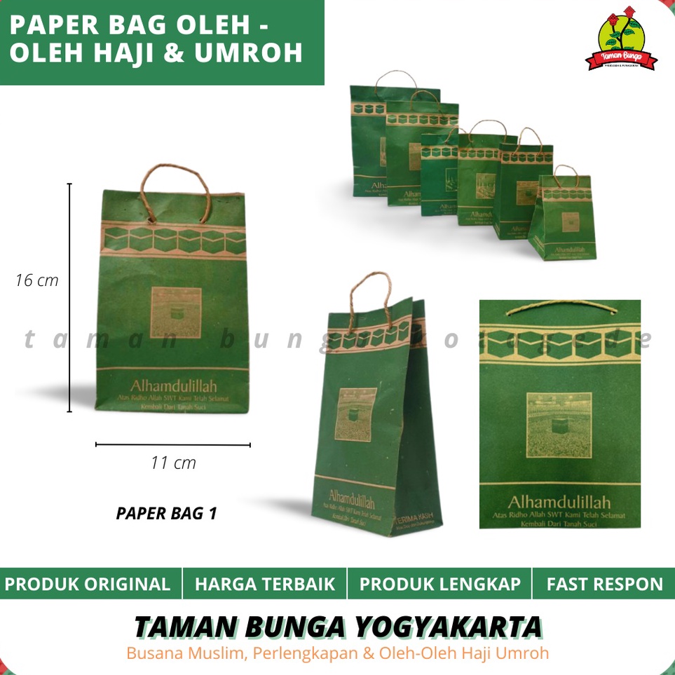 

Model Baru PAPERBAG OLEH OLEH HAJI UMROH / TAS KERTAS 1 PACK ISI 20PCS UKURAN 11cm X 16cm M42 ❁