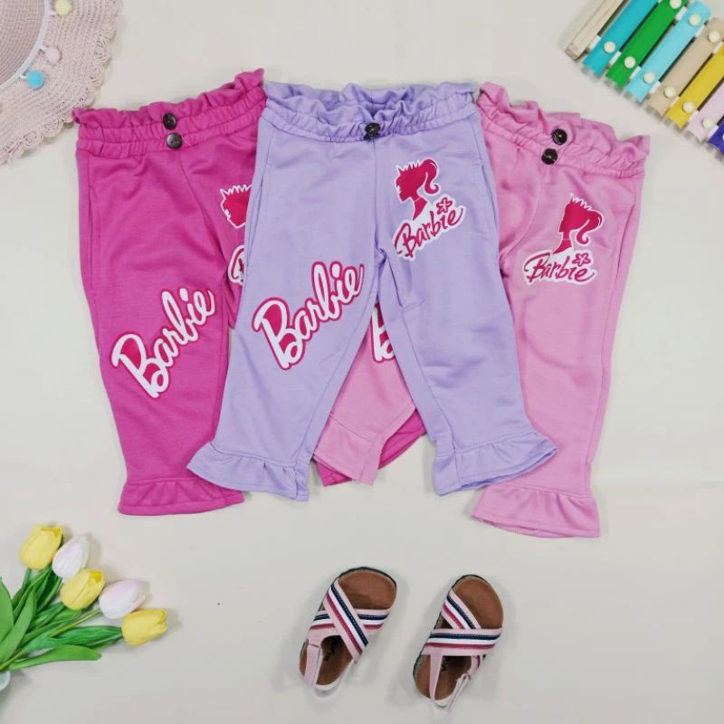Barbie Celana jogger Anak perempuan Barbie viral/ bawahan celana joger anak bahan babyterry