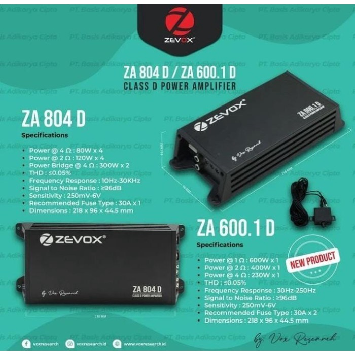 power amplifier zevox za600.1d za 600.1 d monoblock by vox research cikacika321