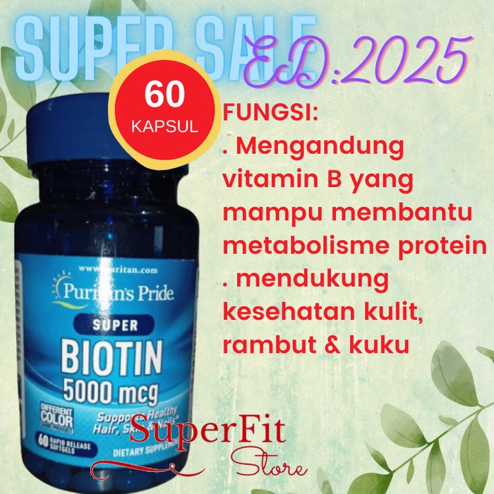 PURITAN'S PRIDE BIOTIN 5000 MCG - 60 KAPSUL