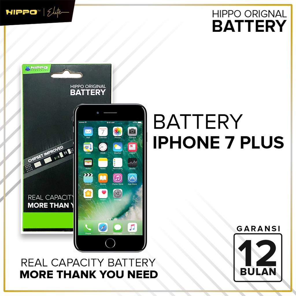 Hippo Baterai Baterry 100% ORI Baterai iPhone 7 Plus 2900Mah Original Batere Premium Batu Batre Batrai Handphone Garansi Resmi