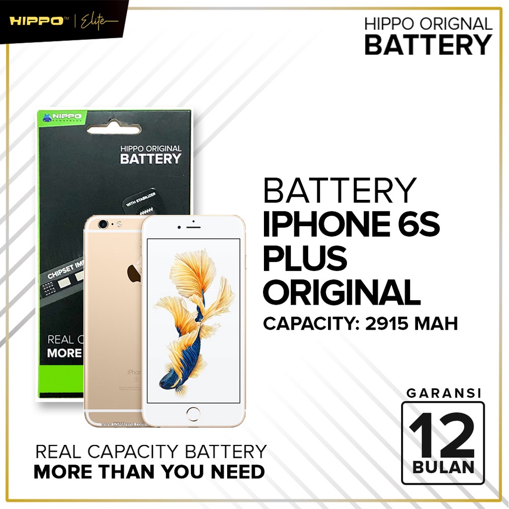 Hippo Baterai ORI 100% Handphone  iPhone 6S Plus 2915mAh  ORI Battery Batere Batu Batre Batrai HP  Garansi Original