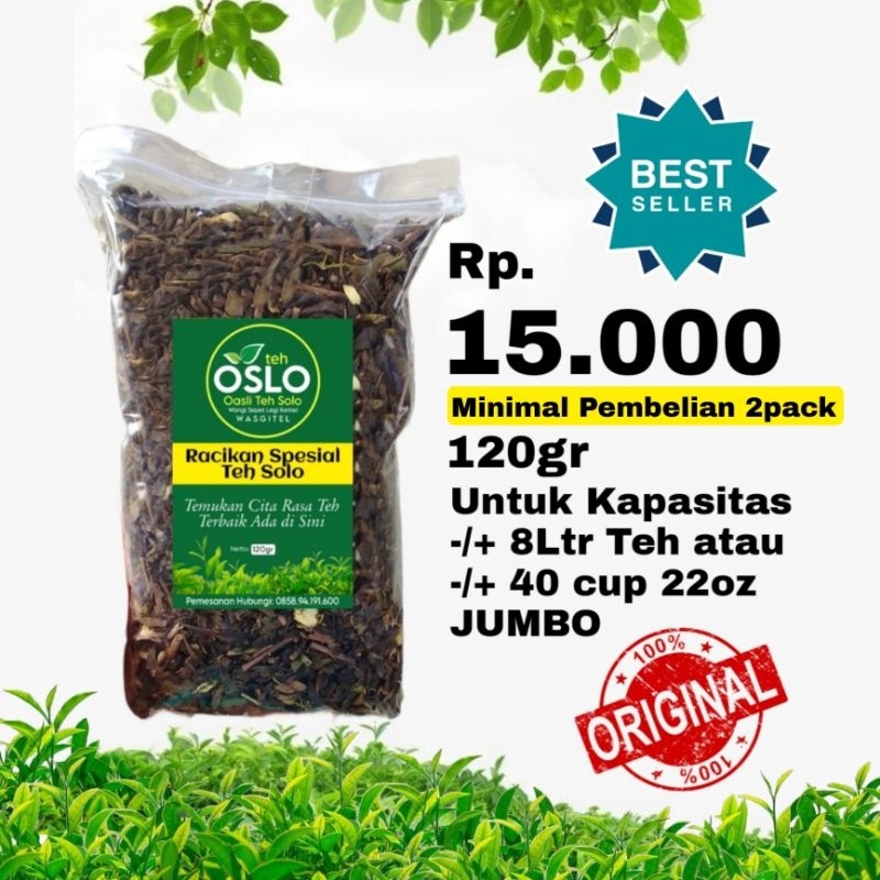 

PZXL6501 Racikan Teh solo brand Teh oslo 120gr Wangi Sepet Kentel 1 resep Biang teh solo