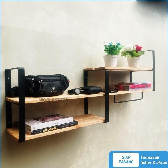 Rak Buku Besi Dinding Susun Rak Dinding Minimalis Rak Buku Besi