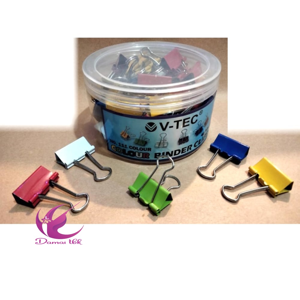 

V-TEC Binder Clip Warna No. 111 [48 Pcs/Tabung]