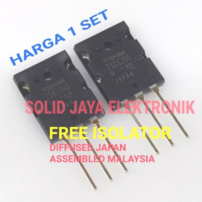 Menarik.. TR TOSHIBA 2SA1943 2SC5200 SERI LOT 524 JAPAN JEPANG TRANSISTOR FINAL TOSHIBA ASLI  2 SA 1