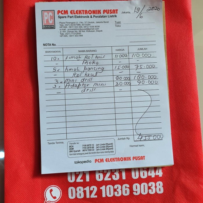 DISKON SPESIAL PAKET BUKA TOKO PERALATAN ELEKTRONIK ( 2 NOTA ) TERMURAH
