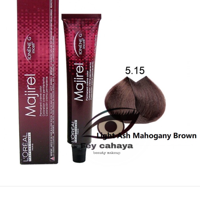 cat rambut L'oreal majirel hair colour light ash Mahogany brown
