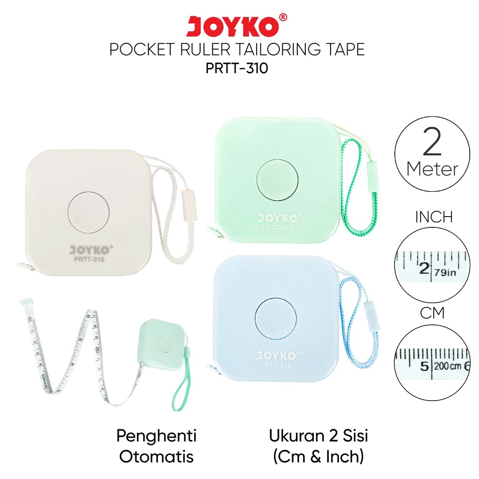 

GC9ER Pocket Ruler Tailoring Tape Meteran Jahit Joyko PRTT-310 2 Meter Readystock
