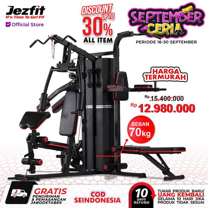 Jezfit Alat Fitness Home Gym 3 sisi Alat angkat beban Buffalo