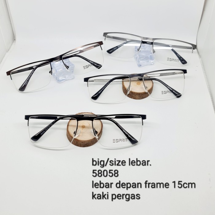 TERLARIS FRAME Kacamata size lebar big size 38058 60--19-145 pergas spring half /KACAMATA