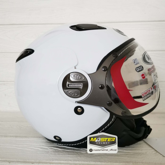 Helm Kyt Elsico SolidPolosWhite GlossyHelm Retro Kyt Anti Maling