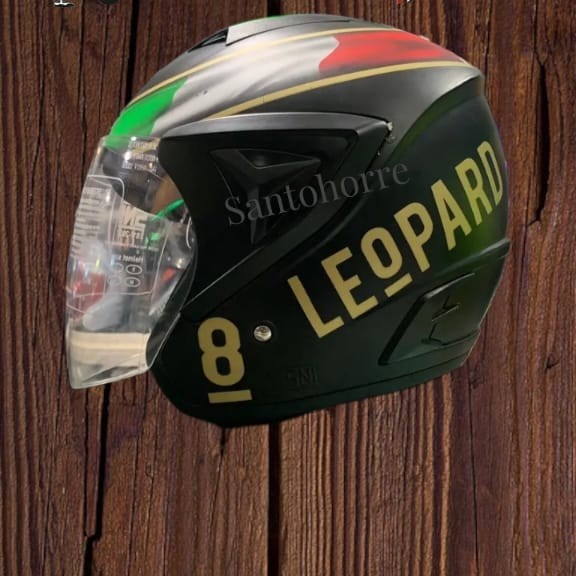 Helm Jp 13 Leopard (Hitam) Tosca Doff / Rx Helmet Sni Dewasa Mirip Gm