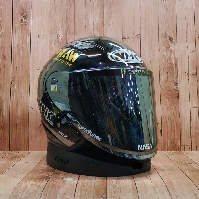 Helm Nhk R1 Max Solid Black Paket Ganteng I Visor Iridium I Helm Nhk