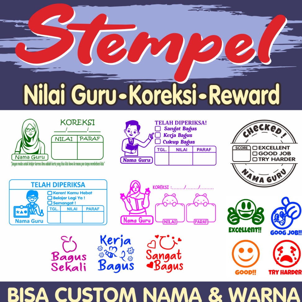 

ZGWK1358 Stempel Nilai Guru / Penilaian / Koreksi / Checked / Reward Siswa Murid Sekolah