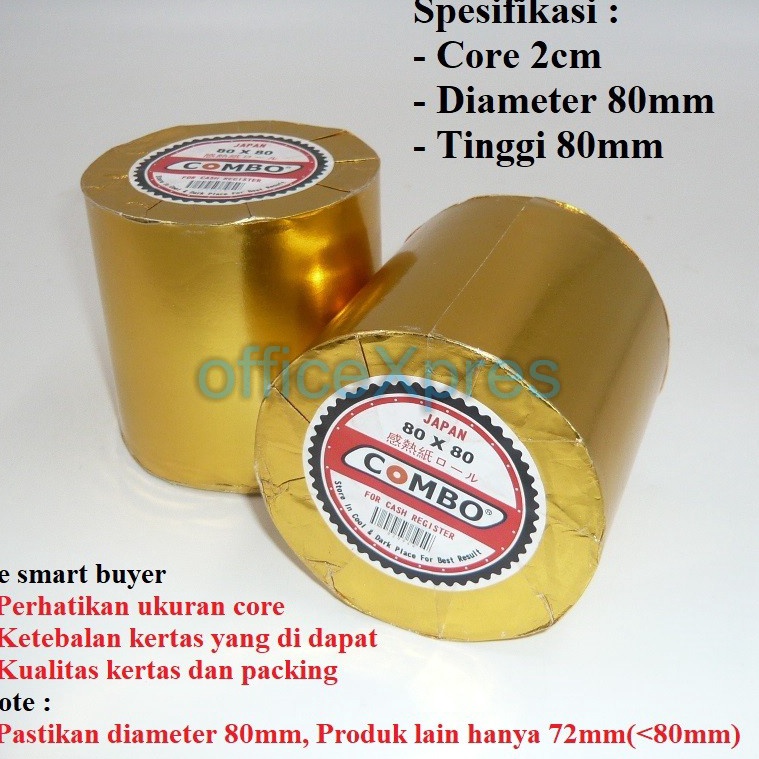 

GSVW5765 Kertas Struk Kasir / Kertas Thermal 80 x 80 / Kertas Kasir Thermal Roll Combo