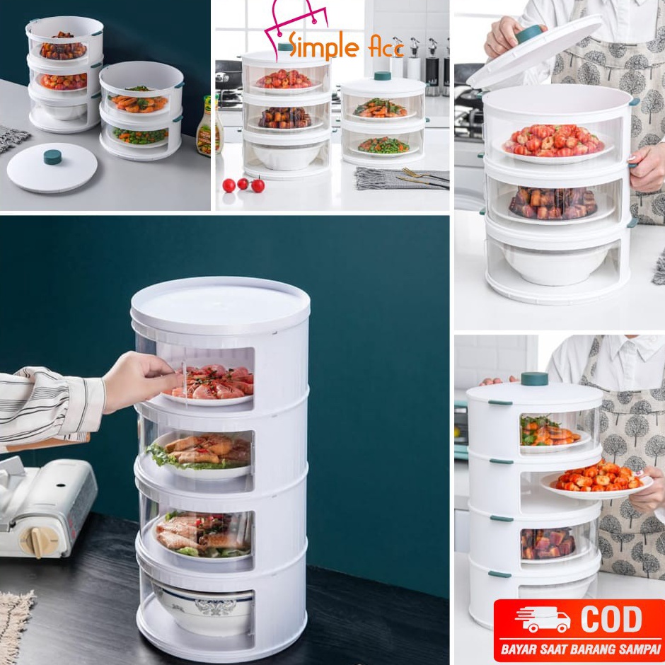 ➱➴≛❉ DO-C207 C260 Penutup Makanan Hangat Anti Debu Tudung Saji Susun Bertingkat Food Cover Tutup Say