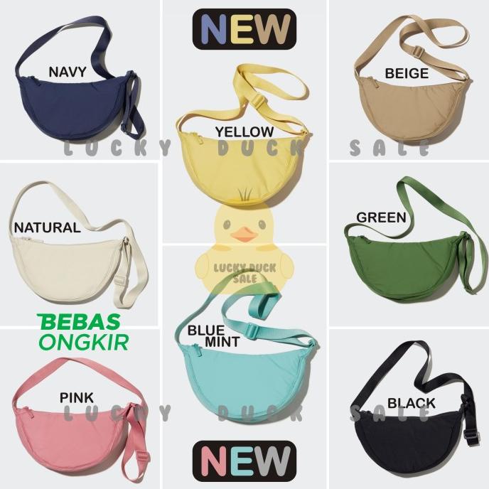 UNIQLO Women Round Mini Shoulder Bag Grey Original Murah Tas Wanita