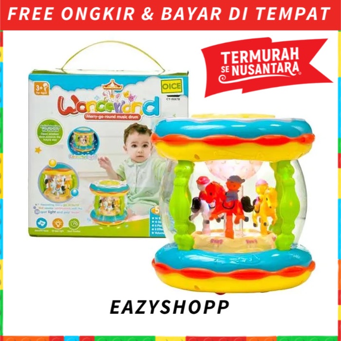 NEW Mainan Anak Bayi Musik Drum Kecil Lagu Laki Laki Perempuan 3 6 9 Bulan