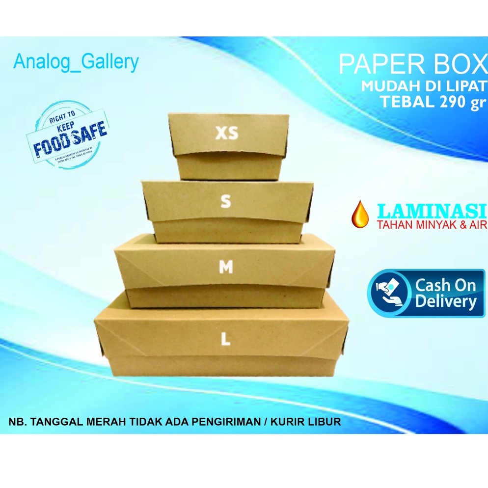 

Top Design Paper Lunch ( isi 40 pcs ) Dus Nasi Bok Kotak Box Makanan Bok Set Bok Makanan Ringan Kraf Laminasi Ukuran S.M.L