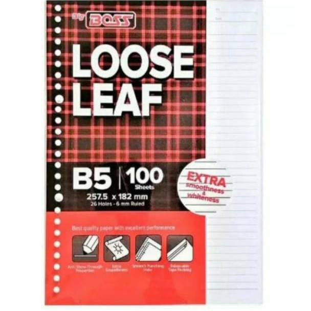

11.11 Flash Sale Kertas Loose Leaf Isi Binder File Garis B5 BigBoss 100 Lembar