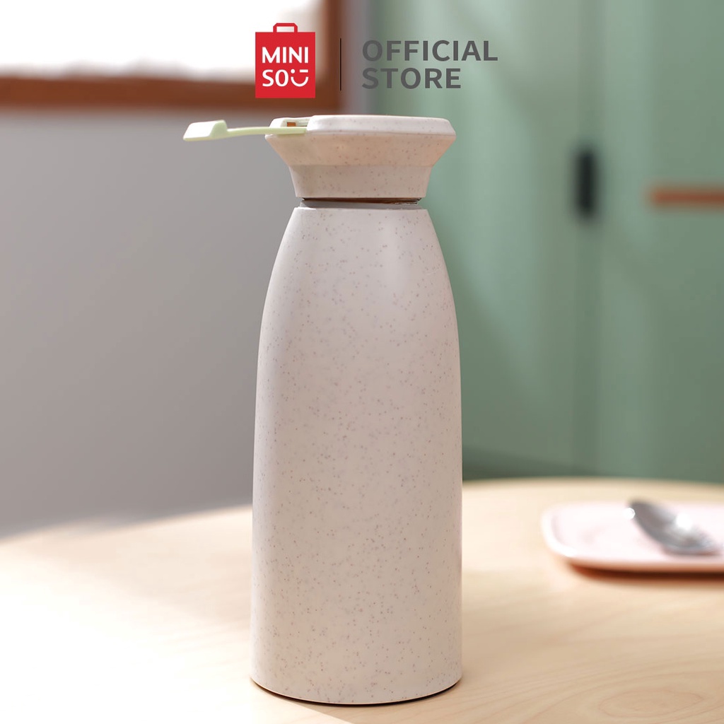 GRXV5562  Miniso Official botol kaca 350ml botol air minum portable Jerami gandum telescopic lifting