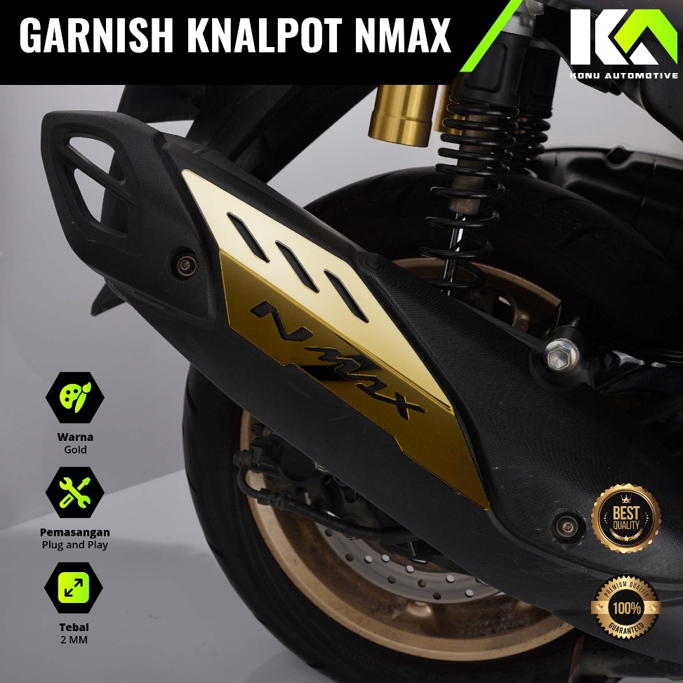 ♦Vbv GARNIS TUTUP KNALPOT NMAX CARBON MERAH GOLD ALL NMAX NEW TUTUP COVER KNALPOT MUFFLER NMAX NEW P