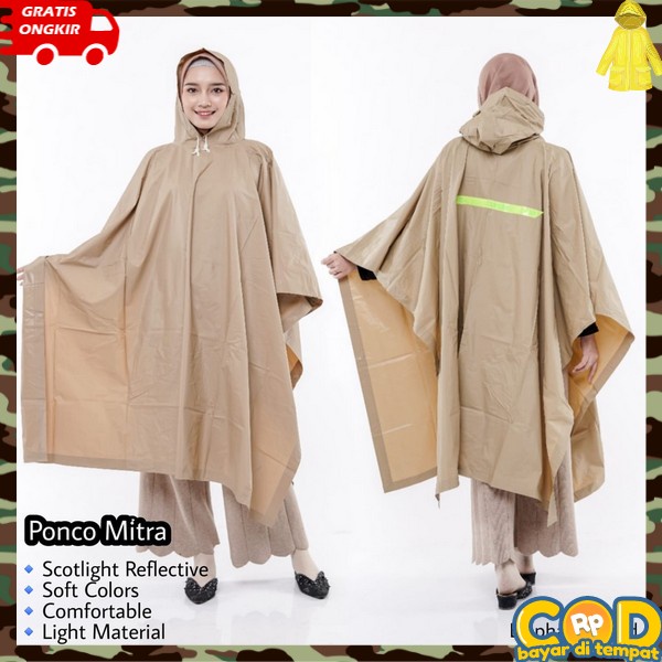 Anti Rembes Tebal Jas Hujan Kelelawar Dengan Lengan Untuk Pria Wanita Jas Hujan Poncho Lengan Tebal 