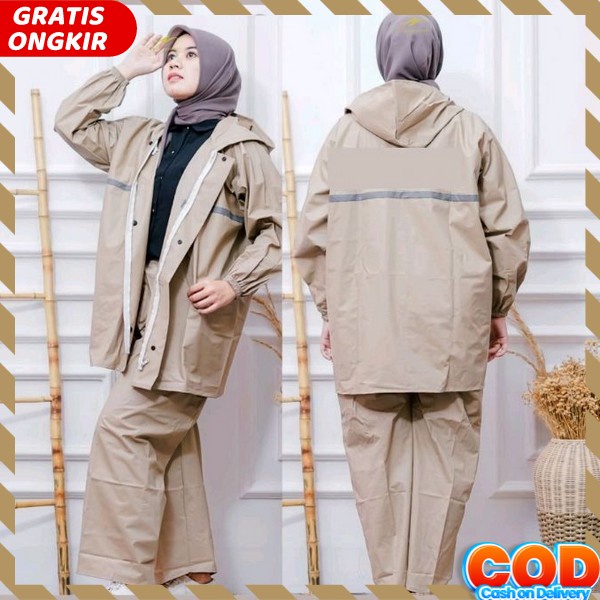 Jashujan Jacket Dan Celana Anti Air Jas Hujan Raincoat Pria Wanita Dewasa Jad Hujan Setelan Murah Te