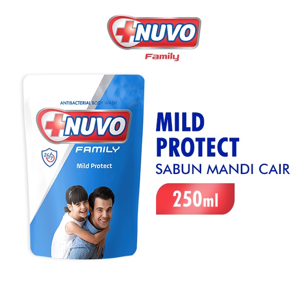Nuvo Family Sabun Mandi Cair Biru Mild Protect Pouch 250 ml