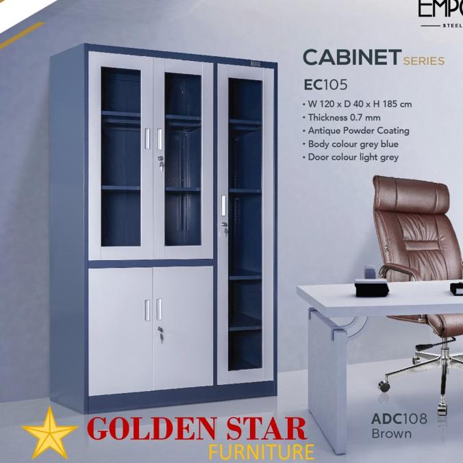 

$+$+$+$+] Lemari rak Arsip / Buku / File / kantor 3 pintu kaca Besi Minimalis