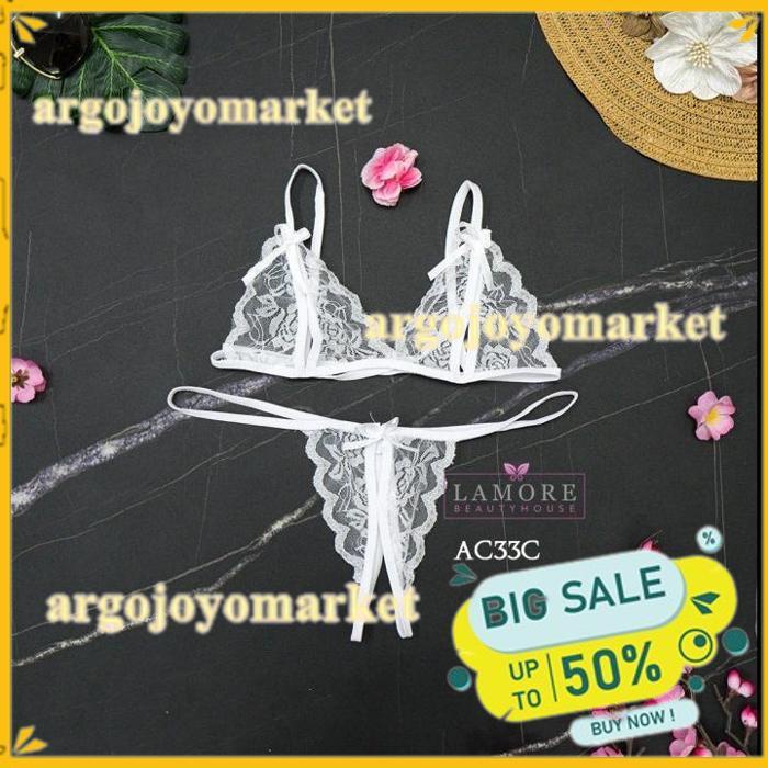 SABUK PAHA + BH CD SEKSI BRA SET + STOCKING SEXY PUTIH AC33C BEST PRODUK