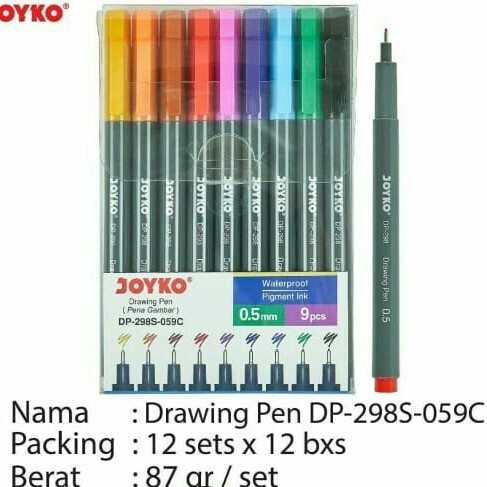 

Drawing Pen Joyko Dp-298S-059C-9 Set Terbaru