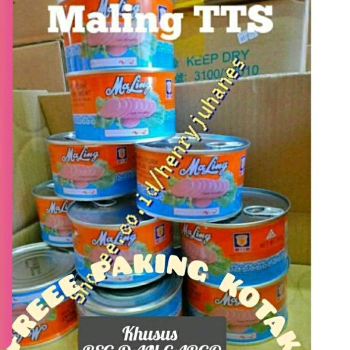 

MWPC2906 397 MALING TTS CANNED HAM PORK LUNCHEON MEAT / maling babi / daging babi kaleng ukuran kaleng besar